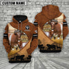 Joycorners Shorthorn Farming Dark Brown Personalized 3D Hoodie