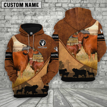Joycorners Beefmaster Farming Dark Brown Personalized 3D Hoodie