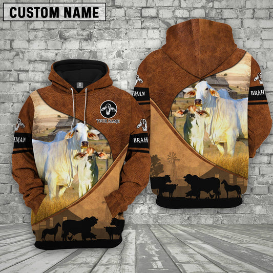 Joycorners Brahman Farming Dark Brown Personalized 3D Hoodie