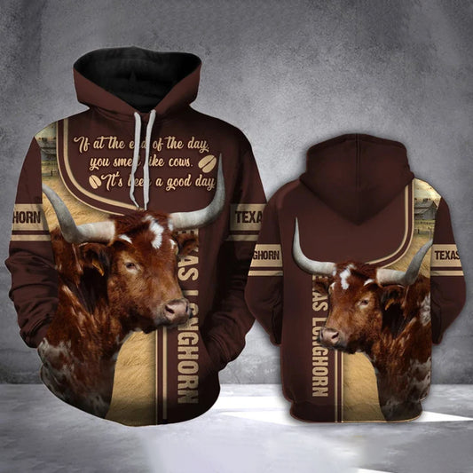 Joycorners TEXAS LONGHORN CATTLE  All Over Printed 3D Hoodie