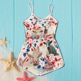 Joycorners Charolais Cattle Hibiscus Flowers All Over Printed 3D Romper