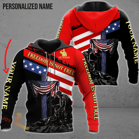 Joycorners Personalized Name VETERAN, FREEDOM IS NOT FREE 3D All Over Printed Clothes