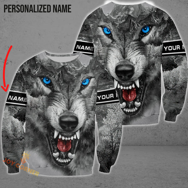 Joycorners White Wolf Shirts Personalized 3D Design All Over Printed