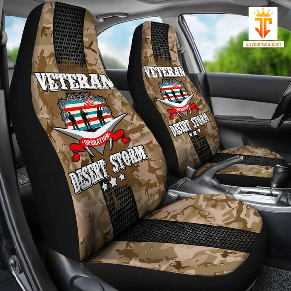 Joycorners Veteran Desert Storm Brown Camo Car Seat Cover Set (2Pcs)