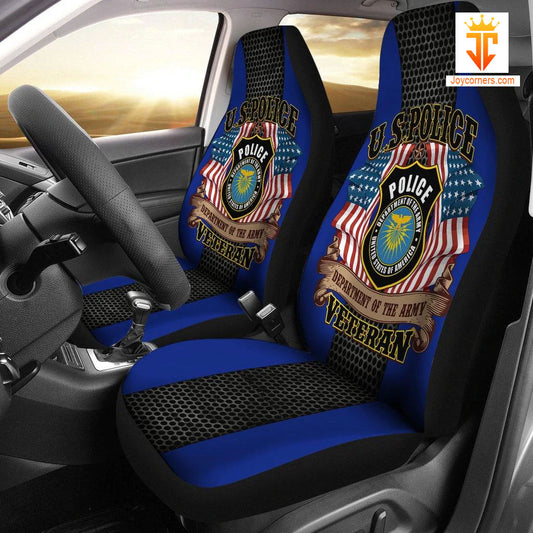 Joycorners U.S Police Veteran Department Of The Army Car Seat Cover Set (2Pcs)