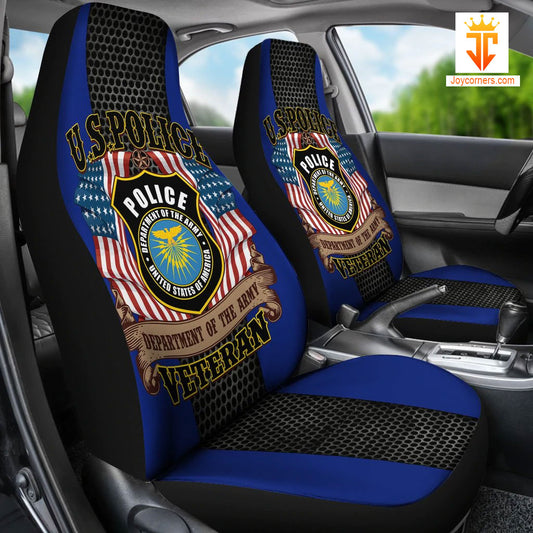 Joycorners U.S Police Veteran Department Of The Army Car Seat Cover Set (2Pcs)