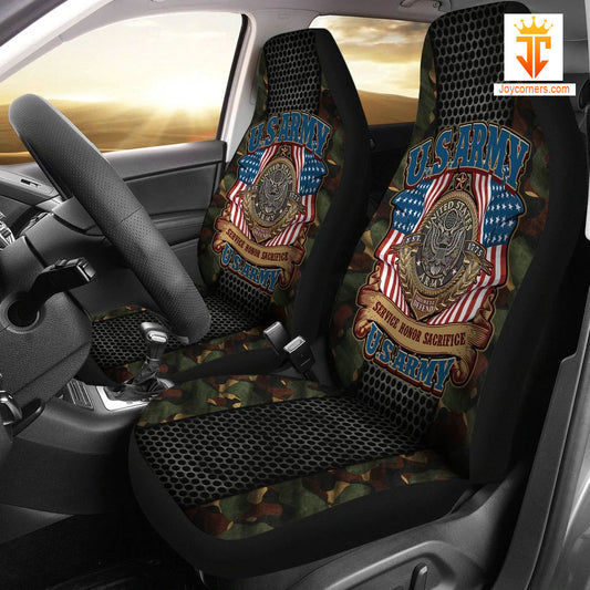 Joycorners U.S Army Service Honor Sacrifice Green Camo Car Seat Cover Set (2Pcs)