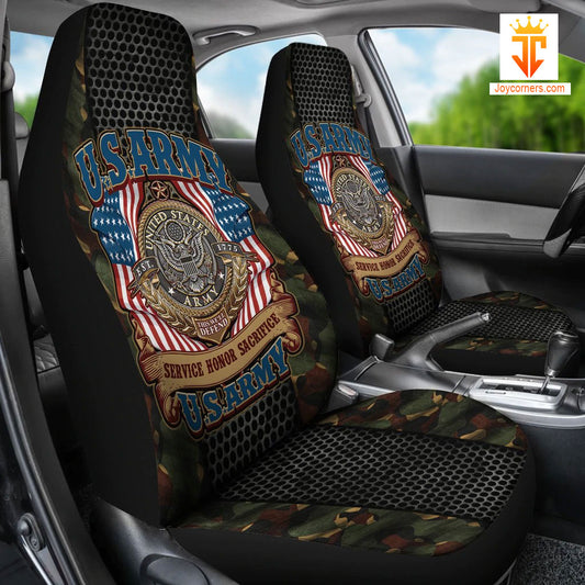 Joycorners U.S Army Service Honor Sacrifice Green Camo Car Seat Cover Set (2Pcs)