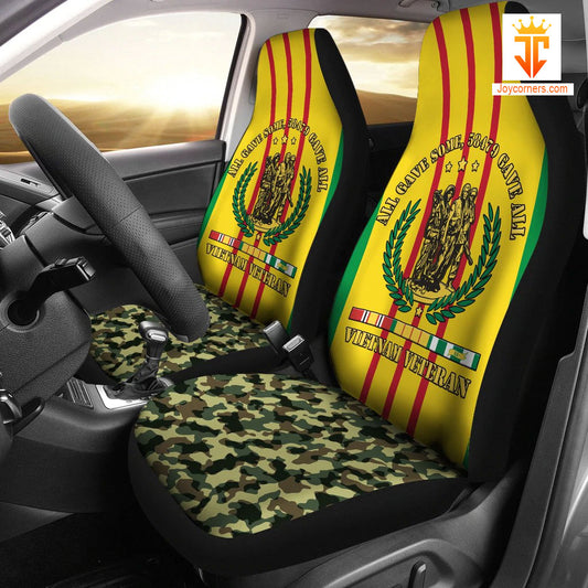 Joycorners All Gave Some 58479 Gave All Vietnam Veteran Green Camo Car Seat Cover Set (2Pcs)