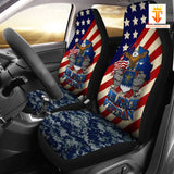 Joycorners Air Force Veteran U.S Flag Car Seat Cover Set (2Pcs)