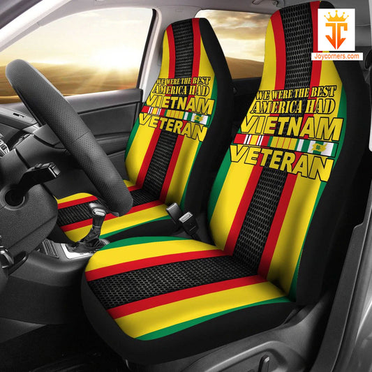 Joycorners We Were The Best America Had Vietnam Veteran Red/Yellow/Green Car Seat Cover Set (2Pcs)