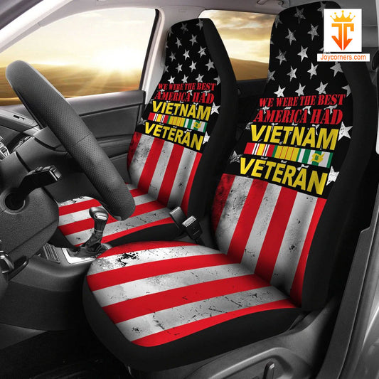 Joycorners We Were The Best America Had Vietnam Veteran U.S Flag Car Seat Cover Set (2Pcs)