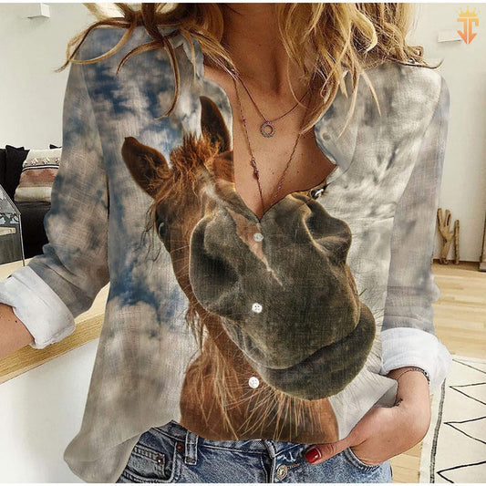 Joycorners Funny horse All Printed 3D Casual Shirt