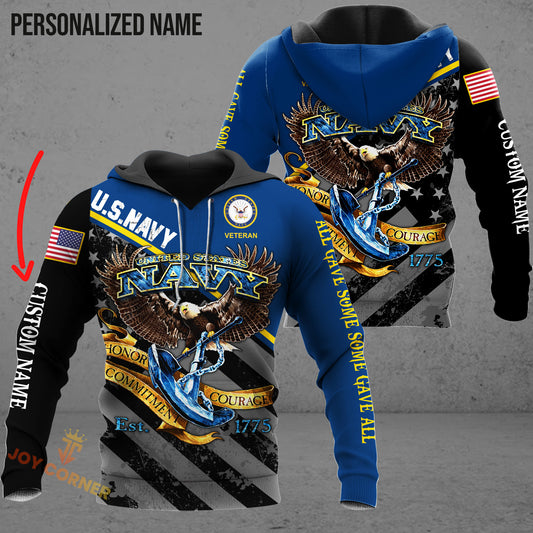 Joycorners Personalized Name NAVY VETERAN SOME GAVE ALL 3D All Over Printed Clothes