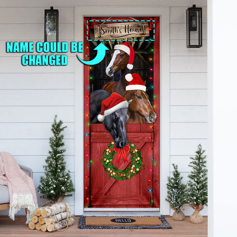 Joycorners Personalized Horse. Merry Christmas Door Cover