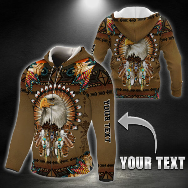 Joycorners Custom Name Native American Eagle All Over Printed 3D Shirts