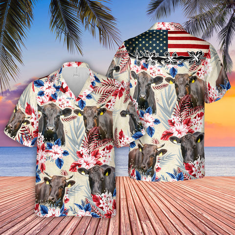 Joycorners Wagyu  Pattern US FLAG Hawaiian Shirt