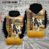 Joycorners Personalized Name Holstein Cattle On The Farm All Over Printed 3D Hoodie