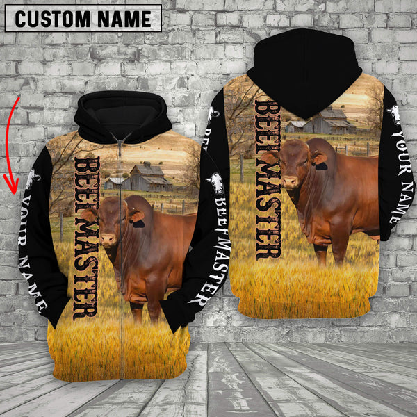 Joycorners Personalized Name Beefmaster Cattle On The Farm All Over Printed 3D Hoodie