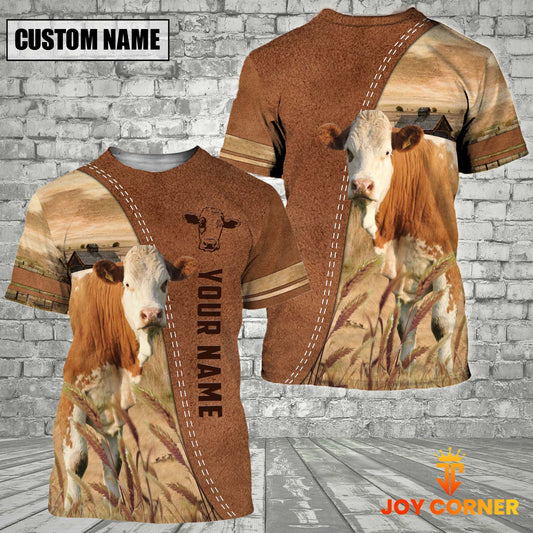 Joycorners Personalized Name Fleckvieh Brown 3D Shirt