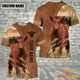 Joycorners Personalized Name Red Angus Brown 3D Shirt