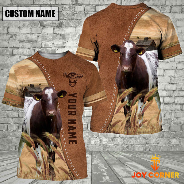 Joycorners Personalized Name Shorthorn Brown 3D Shirt