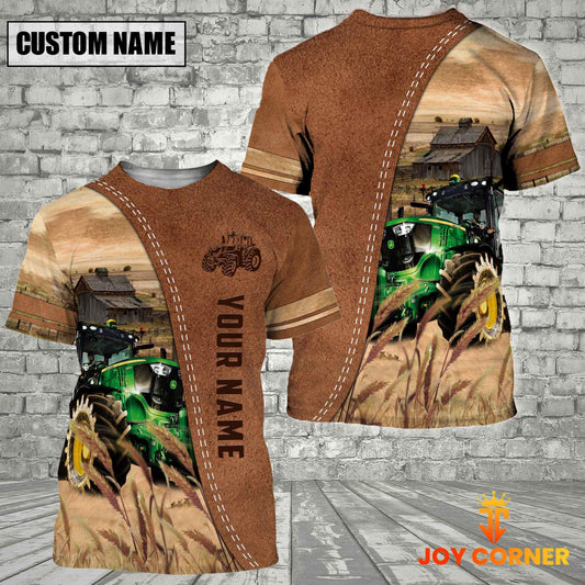 Joycorners Personalized Name Tractor Brown 3D Shirt