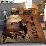 Joycorners Custom Name Beefmaster Cattle Brown Bedding Set