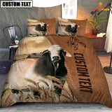 Joycorners Custom Name Brahman Cattle Brown Bedding Set