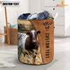 Joycorners Shorthorn Brown Farm Custom Name Laundry Basket