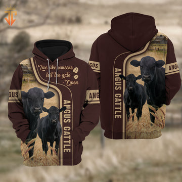 Joycorners Angus Cattle All Over Printed 3D Hoodie