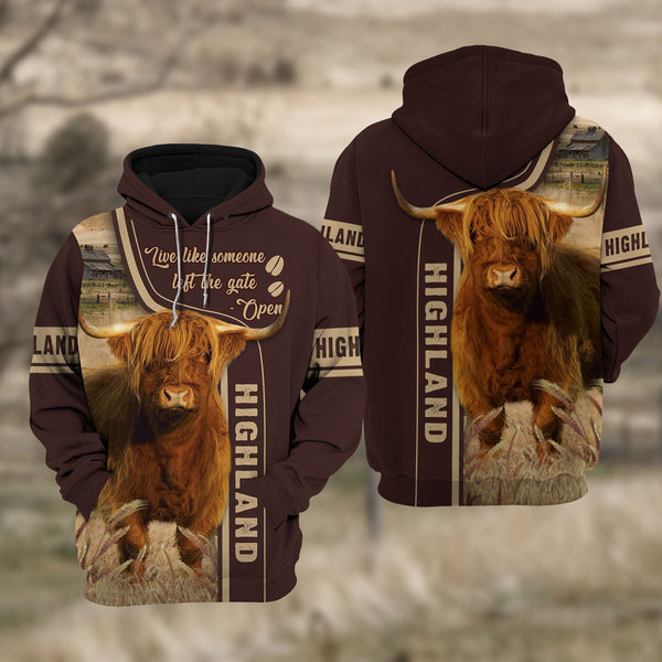 Joycorners HIGHLAND CATTLE 2 All Over Printed 3D Hoodie