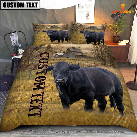 Joycorners Personalized Name Angus Cattle On The Farm 3D Bedding Set