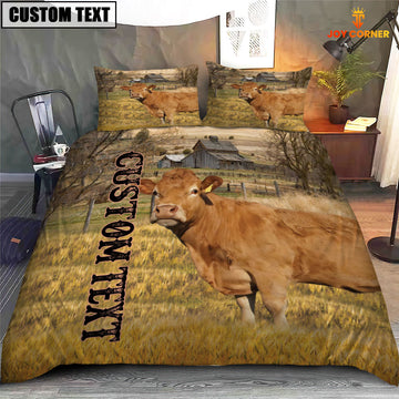 Joycorners Personalized Name Limousin Cattle On The Farm 3D Bedding Set