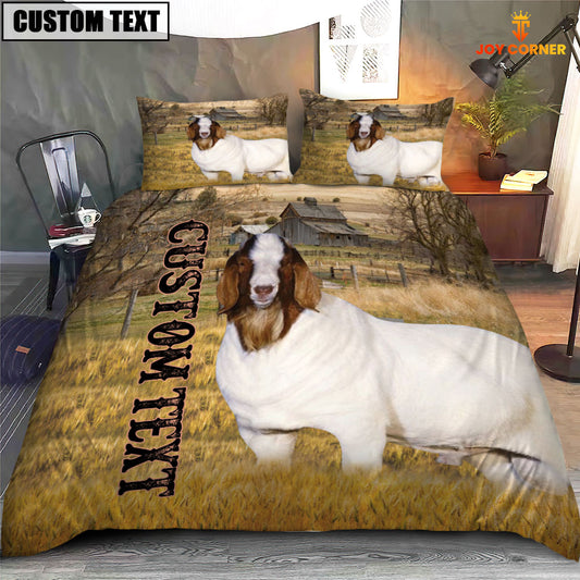 Joycorners Personalized Name Boer Cattle On The Farm 3D Bedding Set