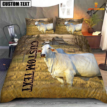 Joycorners Personalized Name Brahman Cattle On The Farm 3D Bedding Set