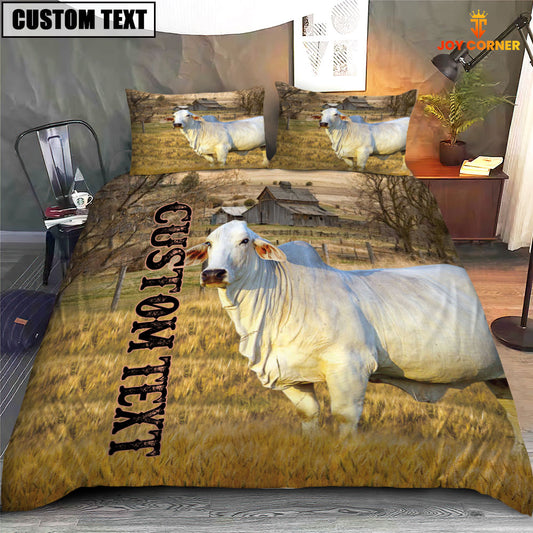 Joycorners Personalized Name Brahman Cattle On The Farm 3D Bedding Set