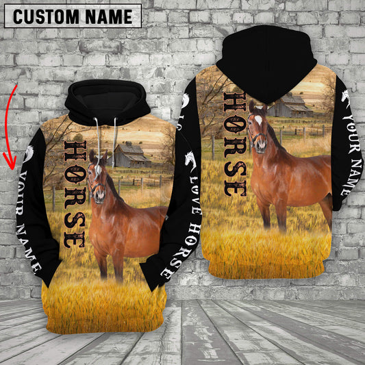 Joycorners Personalized Name Horse On The Farm All Over Printed 3D Hoodie