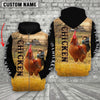 Joycorners Personalized Name Chicken On The Farm All Over Printed 3D Hoodie