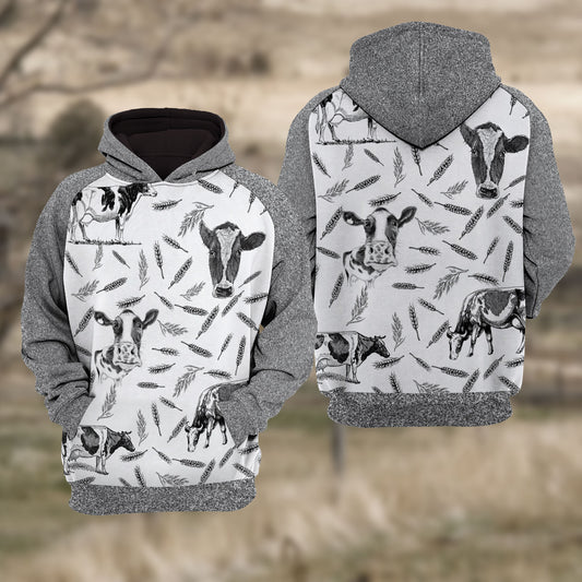 Joycorners Holstein Cattle Black & White Raglan Hoodie