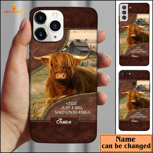 Joycorners Highland Leather Pattern Custom Name Phone Case - Samsung