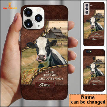 Joycorners Holstein Leather Pattern Custom Name Phone Case - Samsung