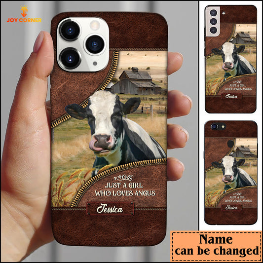 Joycorners Holstein Leather Pattern Custom Name Phone Case - Samsung