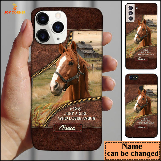 Joycorners Horse Leather Pattern Custom Name Phone Case - Samsung