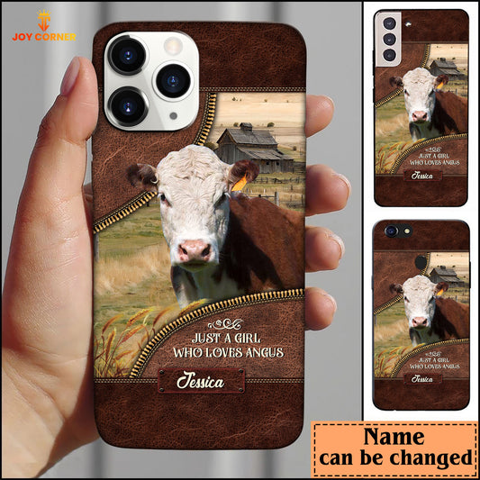 Joycorners Hereford Leather Pattern Custom Name Phone Case - Samsung