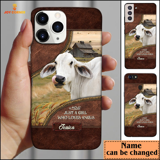 Joycorners Brahman Leather Pattern Custom Name Phone Case - Samsung