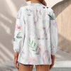 Joycorners Horse Watercolor Painting All Over Printed 3D Casual V Neckline Long Sleeve Blouses