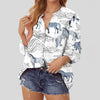 Joycorners Horse And Mountain All Over Printed 3D Casual V Neckline Long Sleeve Blouses