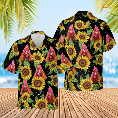 Joycorners Chicken Sunflower Hawaiian Shirt 2023