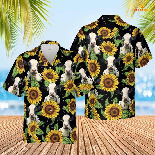 Joycorners Holstein Sunflower Hawaiian Shirt 2023